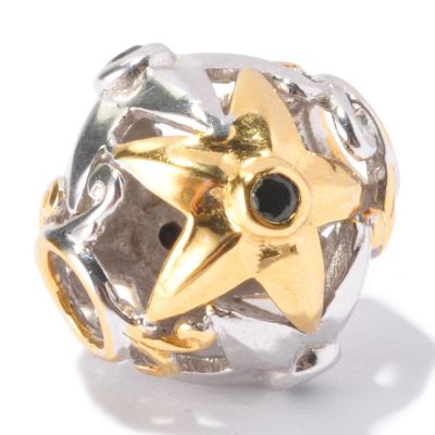 129-542 - Gems en Vogue II Black Spinel Star Slide-on Charm 