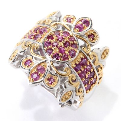 129-547 - Gems en Vogue II 1.32ctw Siamese Ruby Band Ring 