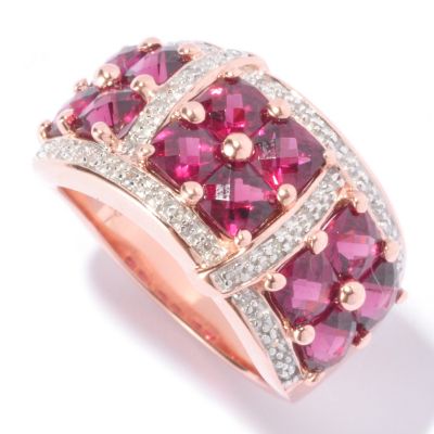 129-560 - NYC II 4.23ctw Cushion Cut Brazilian Garnet & Diamond Ring 