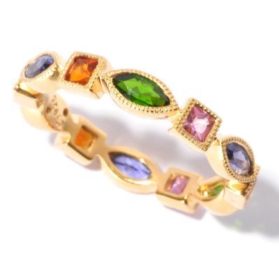 129-561 - NYC II Multi Gemstone Geometric Eternity Band Ring 