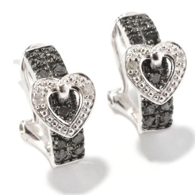 SS .25CTW BLACK & WHITE DIAMOND EARRINGS