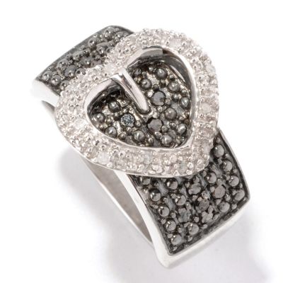 SS .25CTW BLACK & WHITE DIAMOND RING