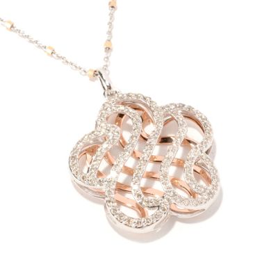 14K TWO TONE GOLD DIAMOND PENDANT