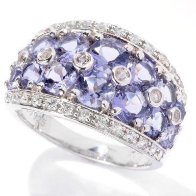 129-624 - Gem Insider Sterling Silver 2.11ctw Iolite & White Sapphire Band Ring
