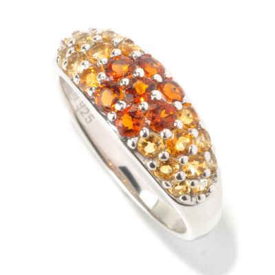 129-626 - Gem Insider Sterling Silver Pave Set ''Shades of Gemstone'' Ring