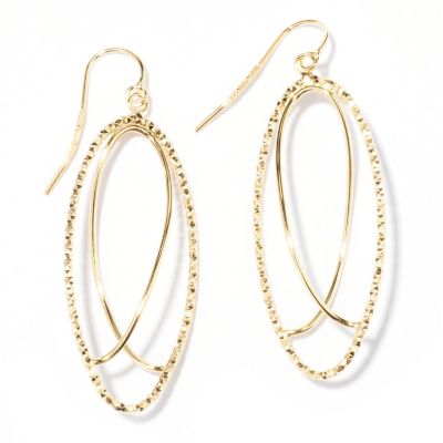 129-652 - Italian Designs with Stefano 14K Gold "Spirali Oro" Drop Earrings 