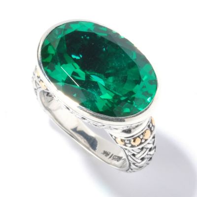 129-667 - Artisan Silver by Samuel B. 18 x 13mm Quartz Doublet Oval Ring 