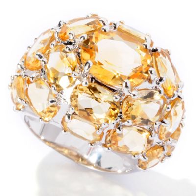 129-724 - Gem Insider Sterling Silver 12.99ctw Oval Citrine Dome Ring 
