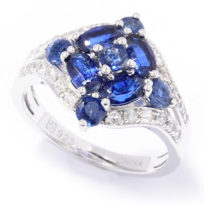 SS SYANITE AND WHITE SAPP RING