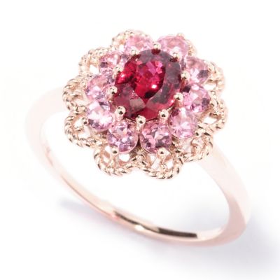 129-749 - Gem Treasures 14K Rose Gold 1.50ctw Red Spinel & Pink Tourmaline Ring 