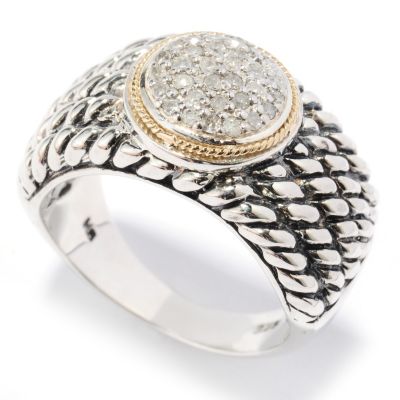 SILVER/ 18K ROPE RING