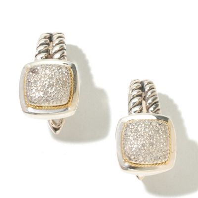 SILVER/ 18K HUGGER EARRINGS