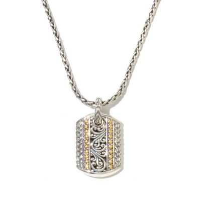 SILVER/ 18K SCROLL PENDANT