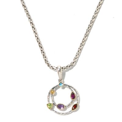 MULTI GEMSTONE DOUBLE ETERNITY PENDANT