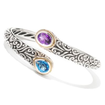 BLUE TOPAZ/ AMETHYST BANGLE