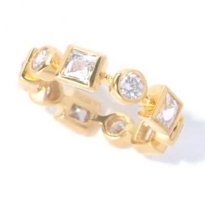 129-772 - TYCOON for Brilliante&reg; 2.82 DEW Round & Square Bezel Set Eternity Band Ring