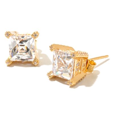 129-776 - TYCOON for Brilliante&reg; 4.58 DEW Fancy Pave Side Gallery Square Stud Earrings 