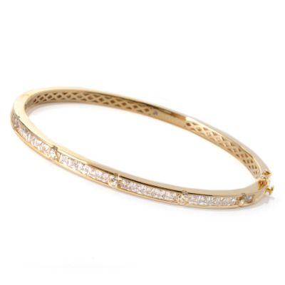 129-779 - TYCOON for Brilliante&reg; Gold Embraced&trade; 5.23 DEW Pink & White Bangle Bracelet