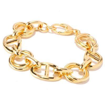 129-857 - Portofino Gold Embraced&trade; 8'' Electroform Mariner Link Bracelet 
