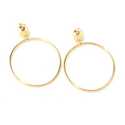 129-859 - Portofino Gold Embraced&trade; High Polished Front Facing Hoop Earrings 