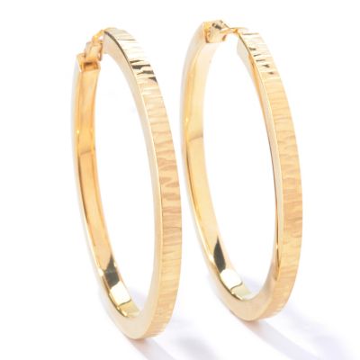 129-864 - Portofino Gold Embraced&trade; Textured Hoop Earrings 