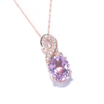 14K RG KUNZITE PENDANT