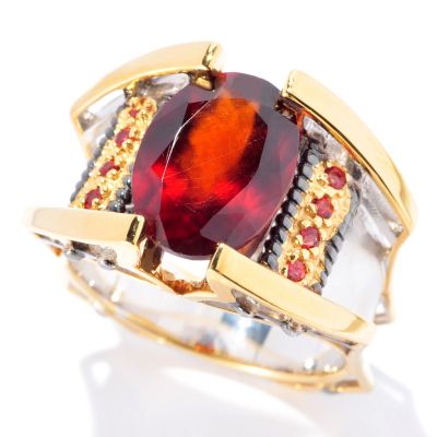 129-894 - Men's en Vogue II 6.71ctw Hessonite Garnet & Orange Sapphire Ring 