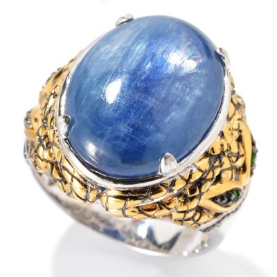 MEN'S - SS/PALL RING KYANITE & CHROME DIOPSIDE SNAKE