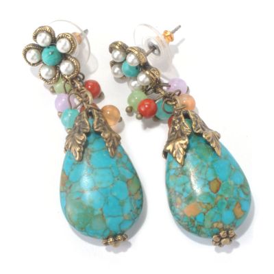 GOLDTONE & TURQUOISE EARRINGS
