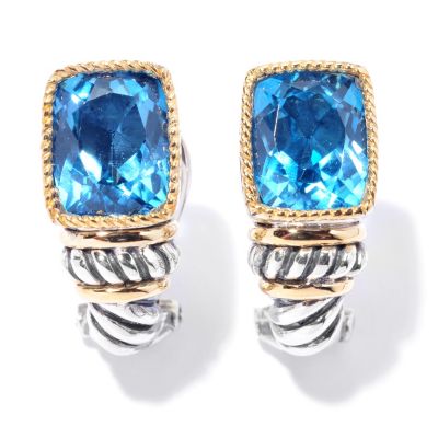 SS/ 18K BLUE TOPAZ EARRINGS
