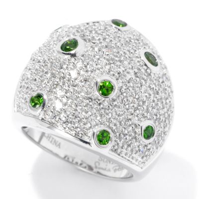 129-955 - Sonia Bitton Platinum Embraced&trade; Genuine Chrome Diopside & Brilliante&reg; Ring