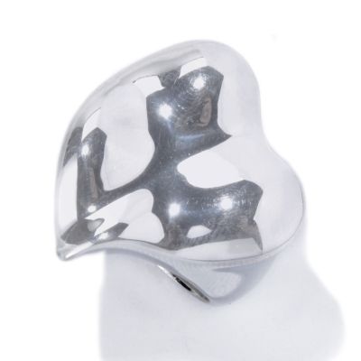 129-986 - SempreSilver&trade; Polished Modern Design Heart Ring 