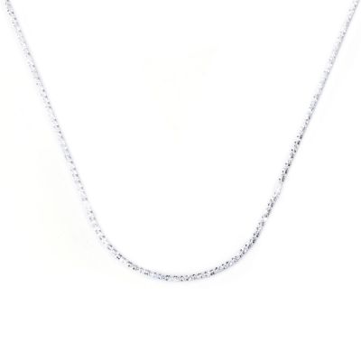 129-989 - SempreSilver&trade; 24'' Sliding Heart Diamond Cut Chain Necklace 