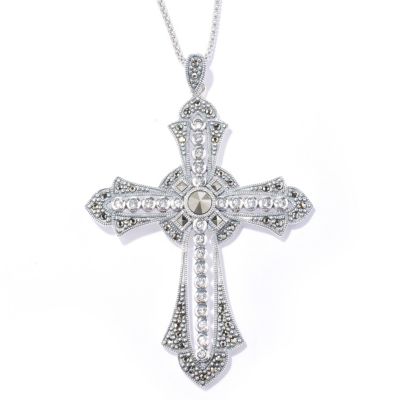 130-000 - Dallas Prince Sterling Silver Topaz Pendant Made w/ Swarovski&reg; Marcasite