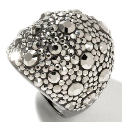 130-003 - Dallas Prince Sterling Silver Dome Ring Made w/ Swarovski&reg; Marcasite