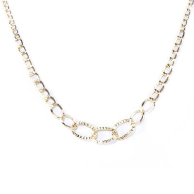 130-018 - Italian Designs with Stefano 14K Gold 18'' Graduated Curb Link Necklace