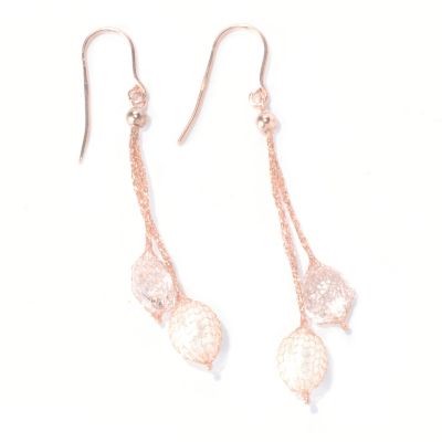 130-021 -  Italian Designs with Stefano 14K Gold Cultured Pearl & Rock Crystal Earrings 