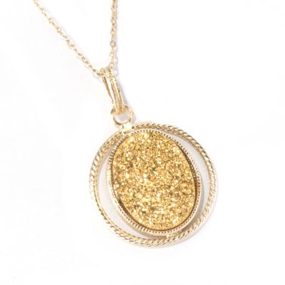 PREZIOSA COLLECTION NECKLACE/ GOLD DRUSY