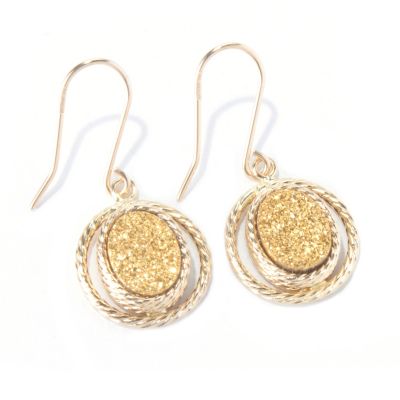 PREZIOSA COLLECTION EARRINGS/ GOLD DRUSY