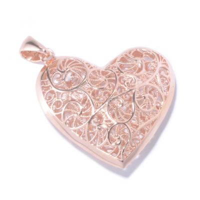 130-031 - Portofino Gold Embraced&trade; Filigree Heart Pendant 