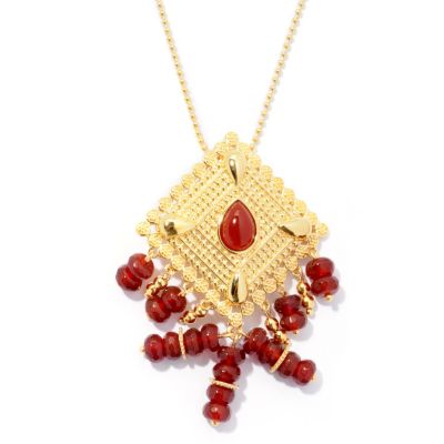 SS/18KYGP PEND ORNATE BEAD DROP w/ 20" CHAIN