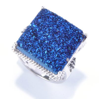 SS SQUARE DRUSY RING