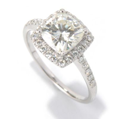 MOI 14K WG CUSHION CUT HALO RING