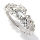 130-088 - Estrella Moissanite 14K White Gold 1.36 DEW Fancy Shank Ring 130-088 - Estrella Moissanite 14K White Gold 1.36 DEW Fancy Shank Ring