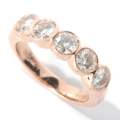MOI 14K ROUND CUT 5 STONE BEZEL SET RING (4MM)