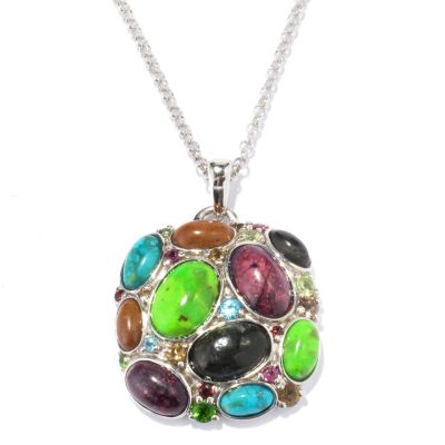 SS MULTI COLOR TURQ PEND WITH CHAIN