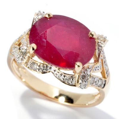14K YG INNOVA RUBY RING WITH DIAMONDS