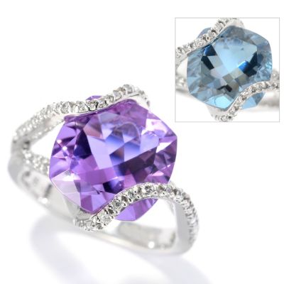 BRILL SS/CHOICE CUSHION COLOR CHANGE ALEXITE AND BRILL RING