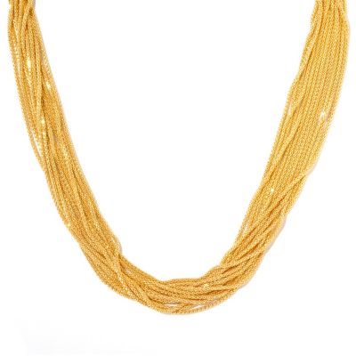130-131 - Scintilloro&trade; Gold Embraced&trade; 18" Diamond Cut 12-Strand Necklace 
