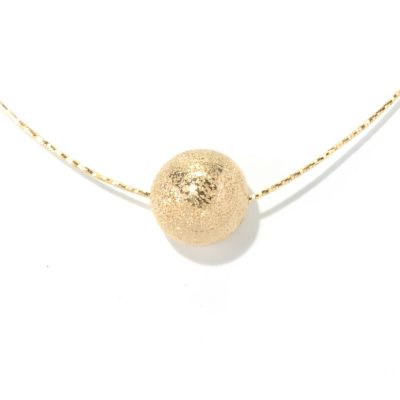 130-138 - Scintilloro&trade; Gold Embraced&trade; 18'' Pave Bead Diamond Cut Necklace 